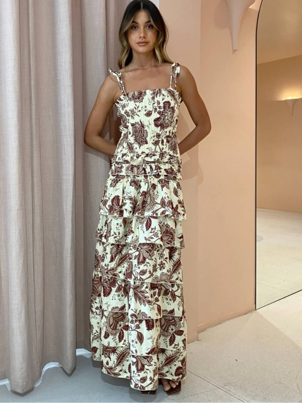 SIR Rei Tiered Maxi Dress Citrus Lillian